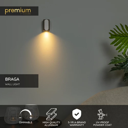 Lucide BRAGA - Wall light - 1xGU10 - Coffee | Premium - USP